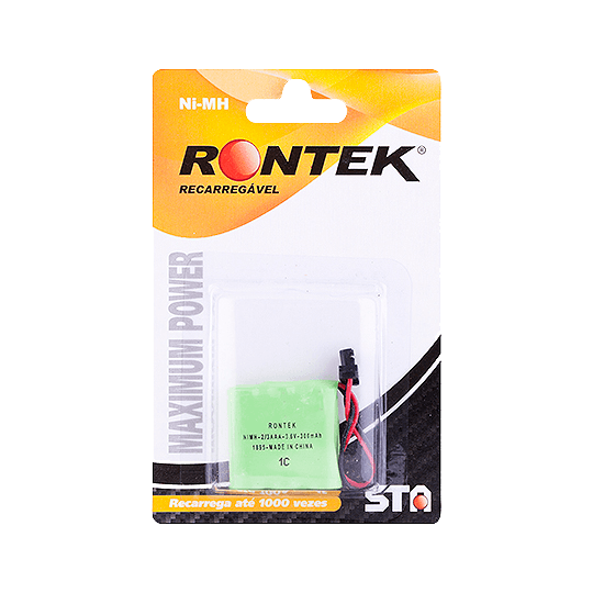 Bateria para telefone sem fio 3.6 V RONTEK - 300mAh – 2/3 AAA