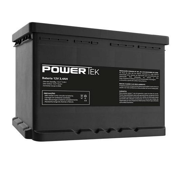 Bateria Selada PowerTek 12V 3,4AH Multilaser
