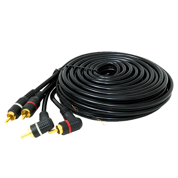 Cabo 2 + 2RCA 5M Emborrachado, Preto com Terra