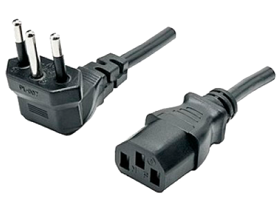 Cabo AC Tripolar 1,5 metro Macho 90º