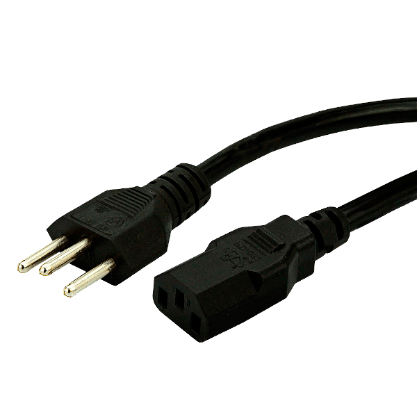 Cabo AC Tripolar 1,5metros 10A 3X0,50mm