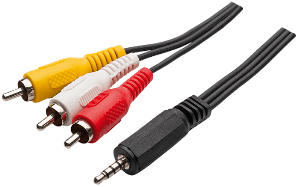 Cabo de Áudio e Vídeo P2 4C X 3RCA 2 Metros Emborrachado