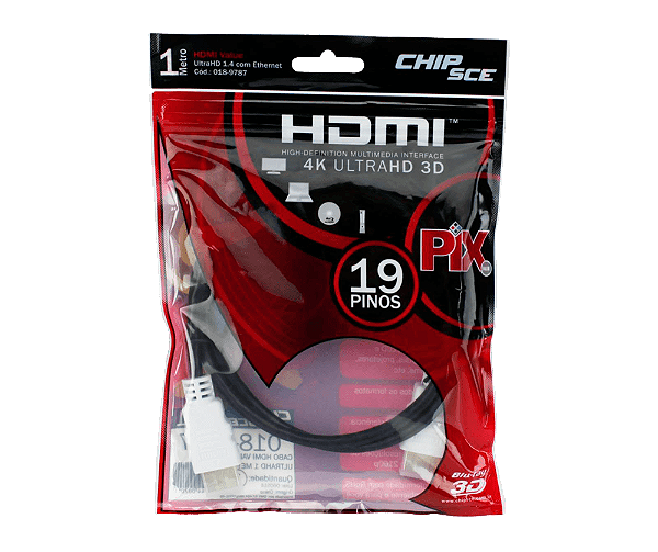 Cabo HDMI 2.0 4k ultraHD 3D 1M