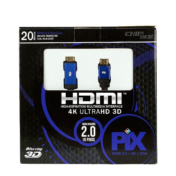 Cabo HDMI 2.0 4k ultraHD 3D 20M