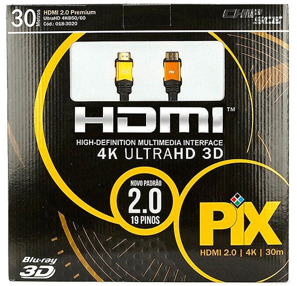 Cabo HDMI 2.0 4k ultraHD 3D 30 Metros