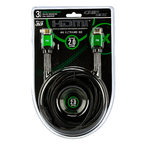 Cabo HDMI 2.0 4k ultraHD 3D 3M