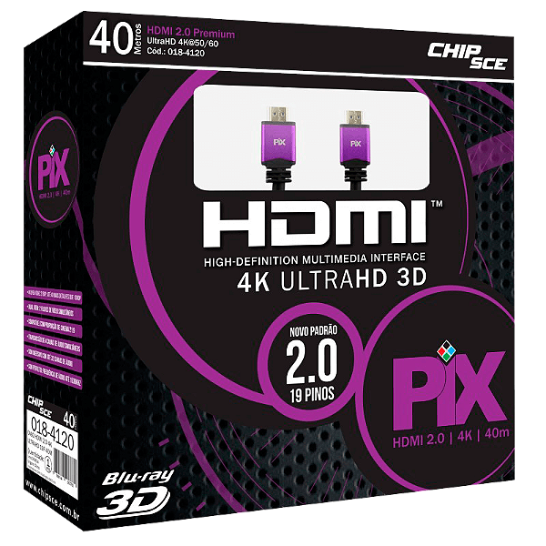 Cabo HDMI 2.0 4k ultraHD 3D 40M