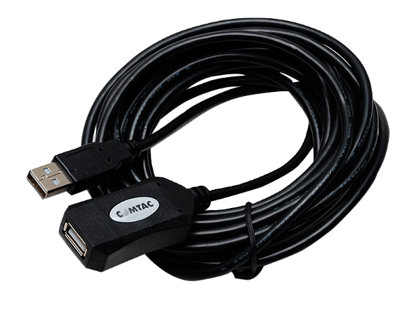 Cabo extensor USB 2.0 AM/AF Comtac com amplificador de sinal