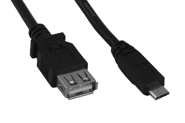Cabo USB A Fêmea x Micro USB OMNI