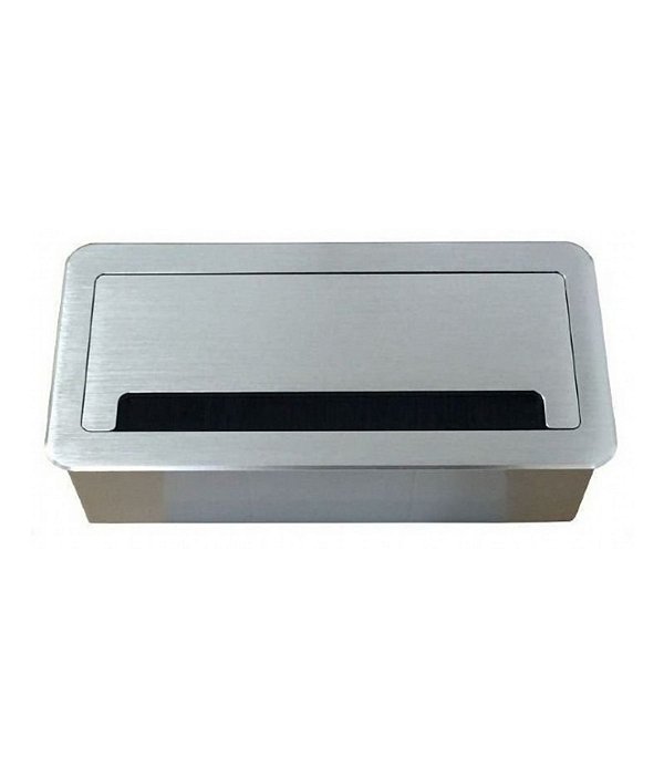 Caixa de Mesa Open Box para 8 Blocos Office Job Dutotec - 3ELE/3RJ-45/2BC - Prata