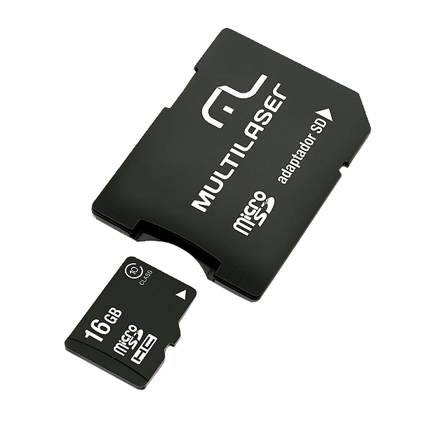 Cartão de Memória Micro SD + Adaptador 16 GB Multilaser