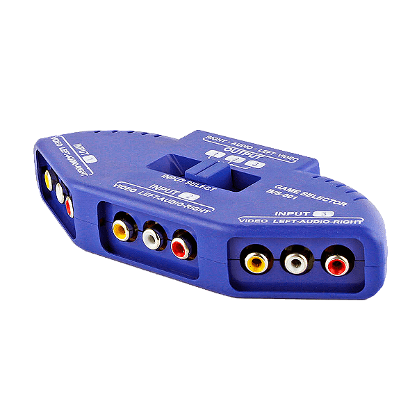 Chave Seletora RCA para Áudio e Vídeo 3 Entradas x 1 Saída