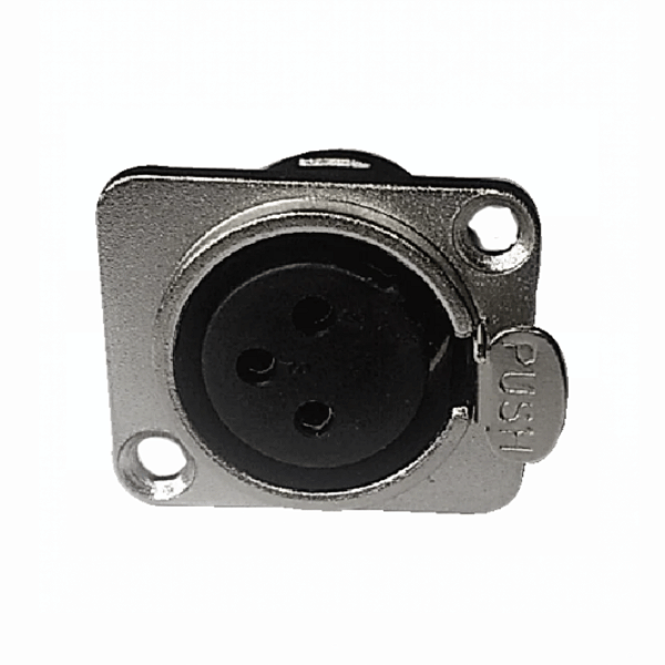 Conector XLR Fêmea 3 Pinos Para Painel SA2X Santo Angelo
