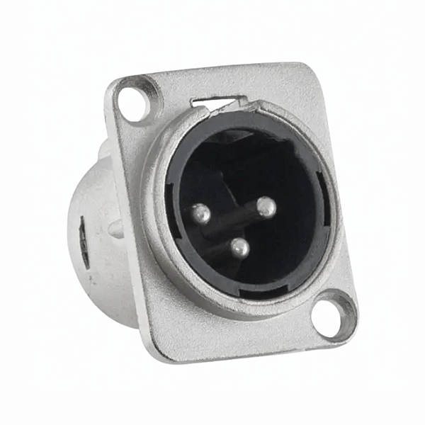 Conector XLR Macho 3 Pinos Para Painel L3MNN01 Santo Angelo