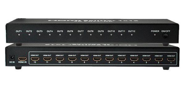 Distribuidor de Vídeo Splitter HDMI 1x12 portas