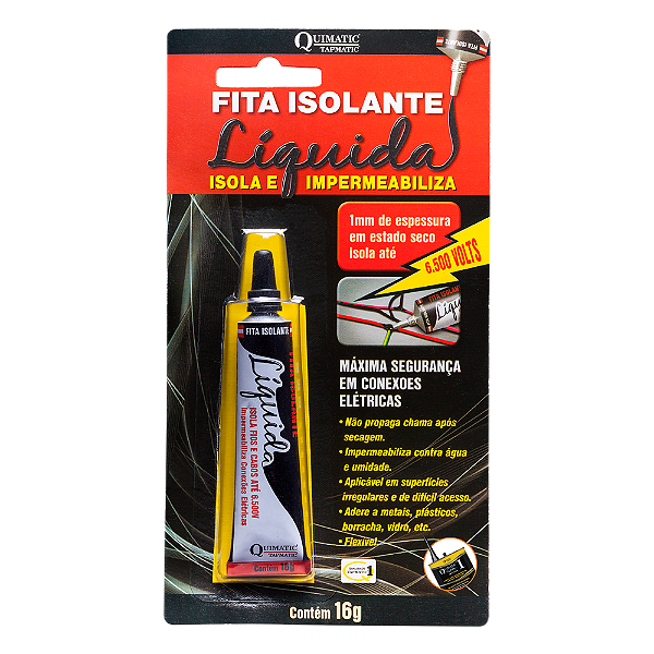 Fita Isolante Líquida Quimatic (preta) Bisnaga 16g Tapmatic