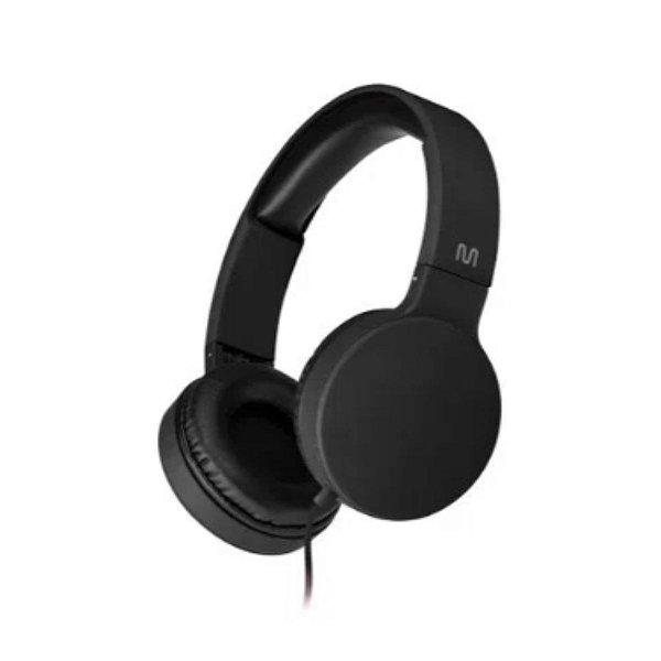 Fone com Microfone Headphone Smartphone Dobrável New Fun P2 Preto PH268 Multilaser