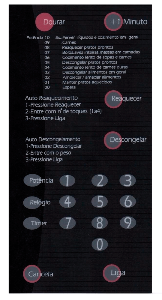 Membrana para Micro-ondas Brastemp BMP 31 PRT C/Dourador - 2113010