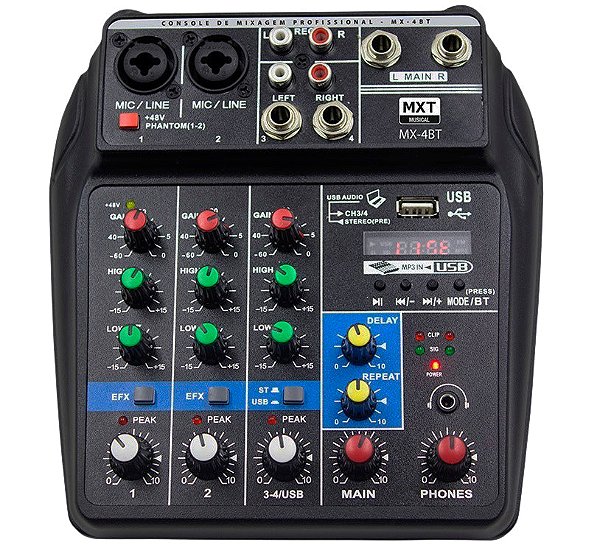 Mesa de Som 4 Canais MX-A4BT MXT