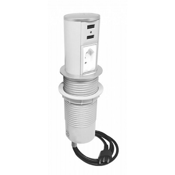 Mini Totem Automático Dutotec 1T 10A + 2 USB 5V 3A Dutotec - Branco