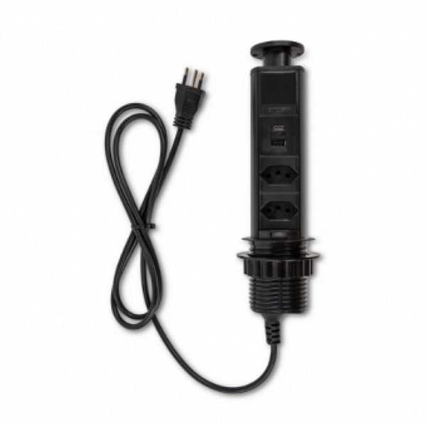 Mini Totem Manual 2T 10A + 2 USB 5V 3A Dutotec - Preto