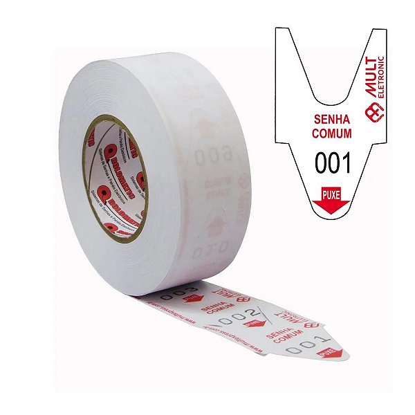 Painel Bobina 2000 Senhas 3 Dígitos Atendimento Comum Multeletronic - Vermelho - Rolo