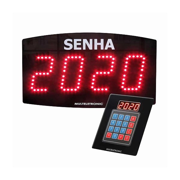 Painel de Senha 4 Dígitos 270X137MM Aleatória Digital com Teclado Multeletronic