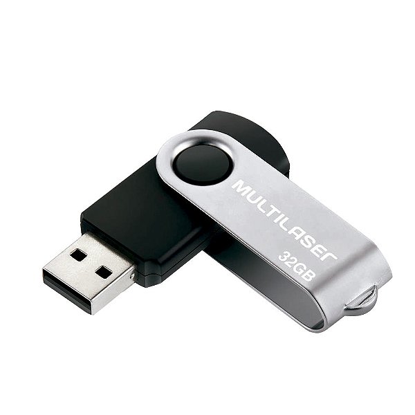 Pendrive Multilaser TWIST Preto 32GB - PD589