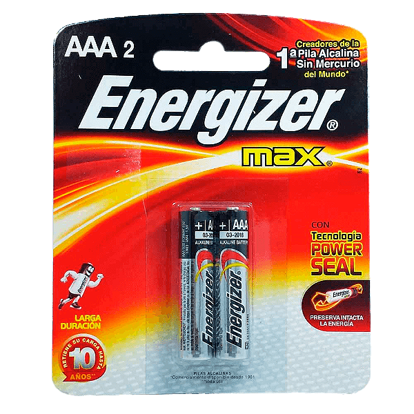 Pilha Alcalina AAA 1,5V Max Energizer C/2