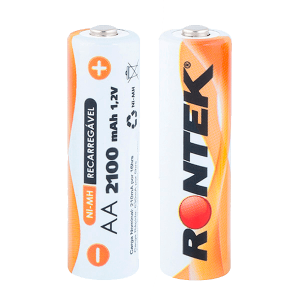 Pilha Recarregável AA 2500mAh 1,2V C/2 Rontek