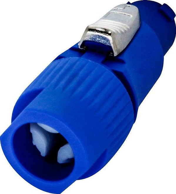 Plug Conector Macho Powercon Linha Power Azul