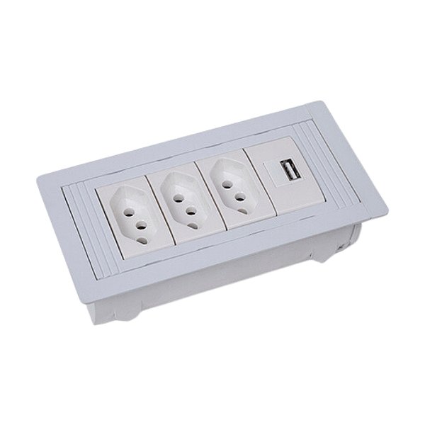 Régua de Mesa para 4 Blocos Facility SERIE-150 Dutotec - Branco - (Não acompanha blocos)