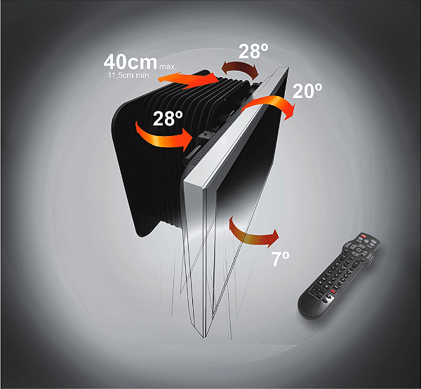 Suporte Automático Telerobotic p/TVs LCD / PLASMA / LED 40 a 63 X-ARM Preto Multivisão
