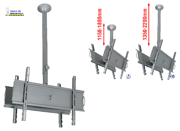 Suporte p/TV LCD/LED/Plasma Teto 32 a 52 Multivisão Sky Pro Duo
