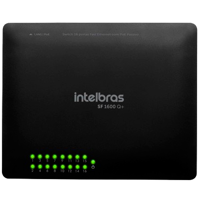 Switch 16 Portas Fast Ethernet SF 1600 Q+ Intelbras