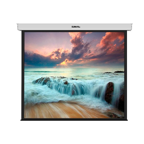 Tela de Projeção Elétrica 180 Polegadas Sumay, Formato Vídeo 4:3, com Bordas, 3,56X2,67M - 220V
