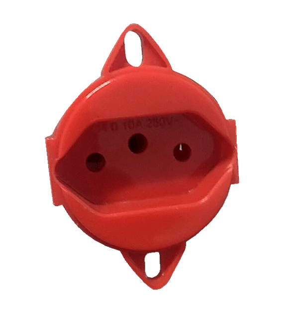 Tomada de Piso 2P+T Vermelho