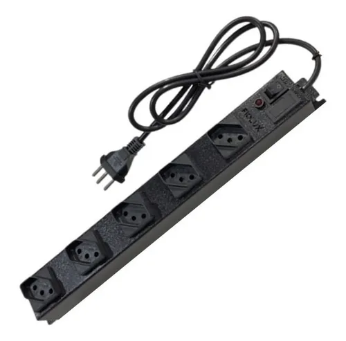 Filtro de Linha Fiolux Metálico Espaçado 5 Tomadas com Cabo 5m