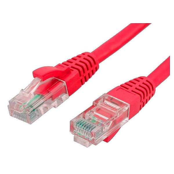 Cabo de rede Patch Cord Cat-5e com 1,5 metros 26AWG Vermelho ( ANATEL )