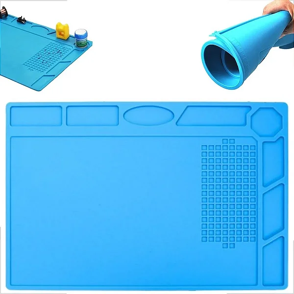 Manta Antiestática Silicone Azul 23x32cm