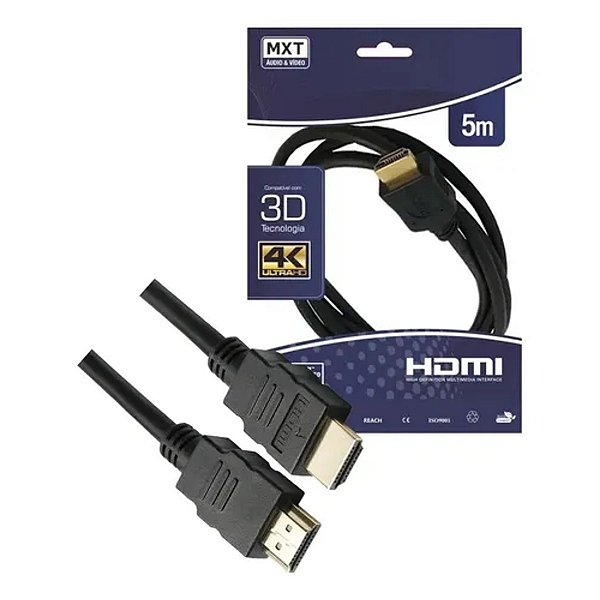 Cabo HDMI 2.0 4K Ultra HD 3D 5M com Filtro MXT