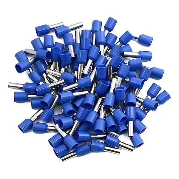 Terminal Ilhos Tubolar Simples 16mm Azul