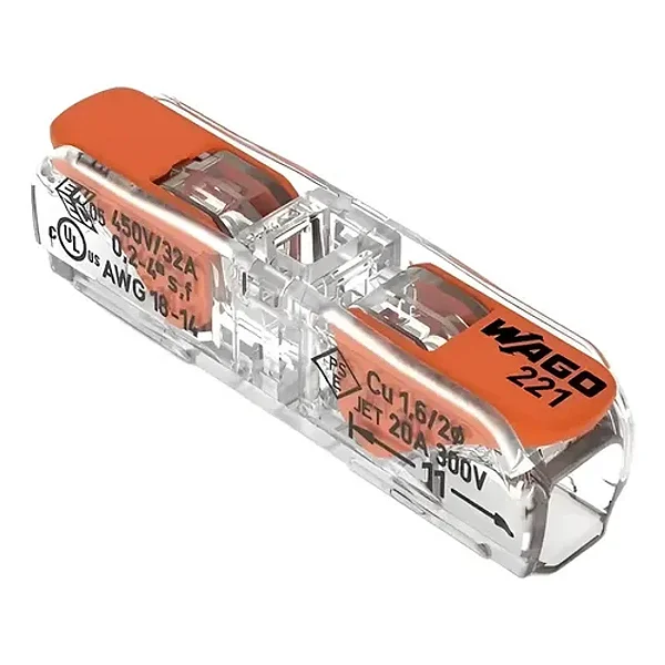 Conector Wago 1 Via 0,2 - 4,0mm Modelo 221-2411 WAGO