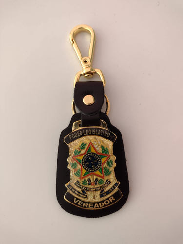 Chaveiro Personalizado Vereador em Couro Legítimo