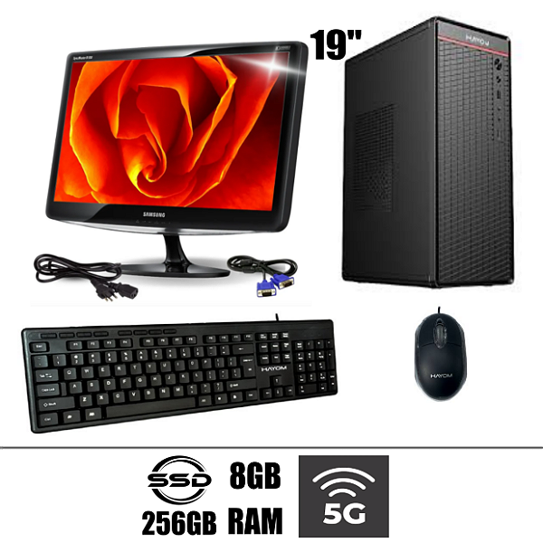 OUTRAS MARCAS - Computador Completo Intel Hayom 8GB SSD 256GB WIFI 5G. 1 Ano de Garantia. Até 12x Sem Juros/10% OFF Pix. Entrega e Instalação Grátis.