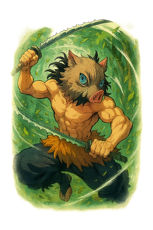 💥 Camisa Inosuke Hashibira – Coleção Demon Slayer