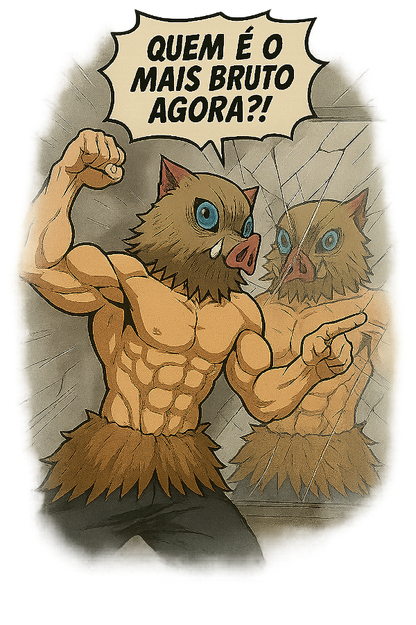 💪🐗 Camisa Inosuke Bruto – Coleção Demon Slayer