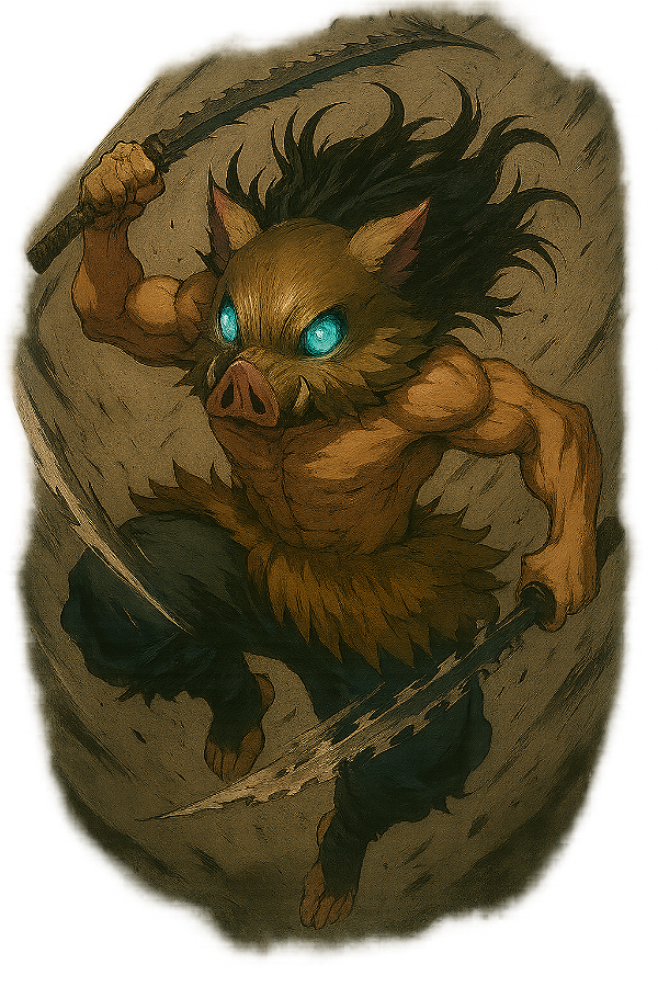 ⚔️🐗 Camisa Inosuke Feroz – Coleção Demon Slayer