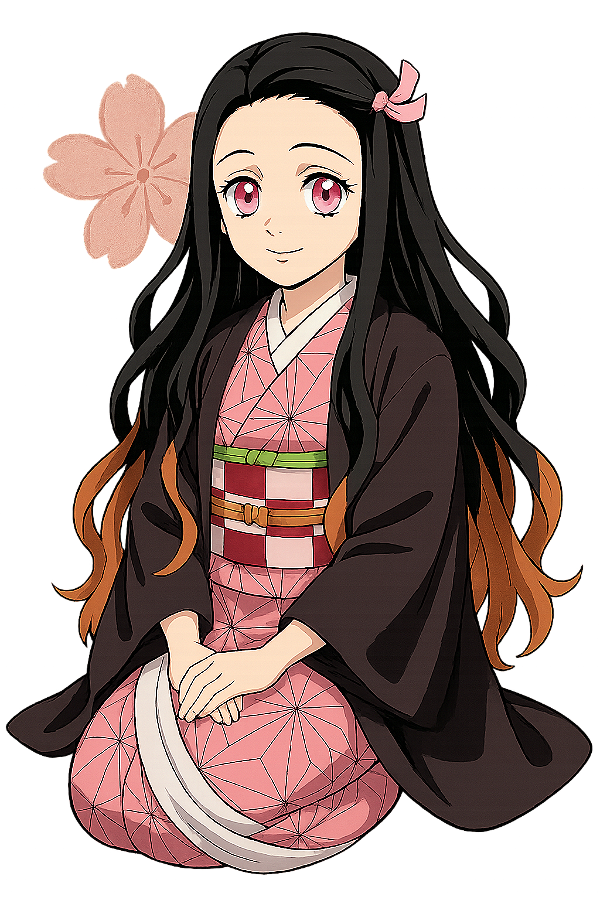 🌸✨ Camisa Nezuko Sentada – Coleção Demon Slayer
