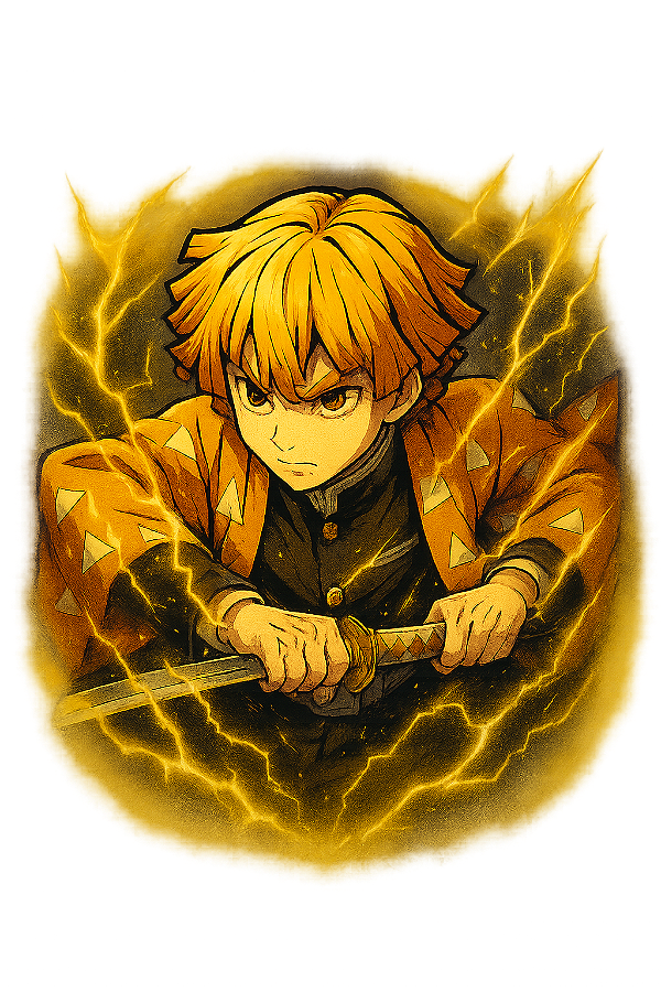 ⚡⚡ Camisa Zenitsu – Golpe Relâmpago | Coleção Demon Slayer